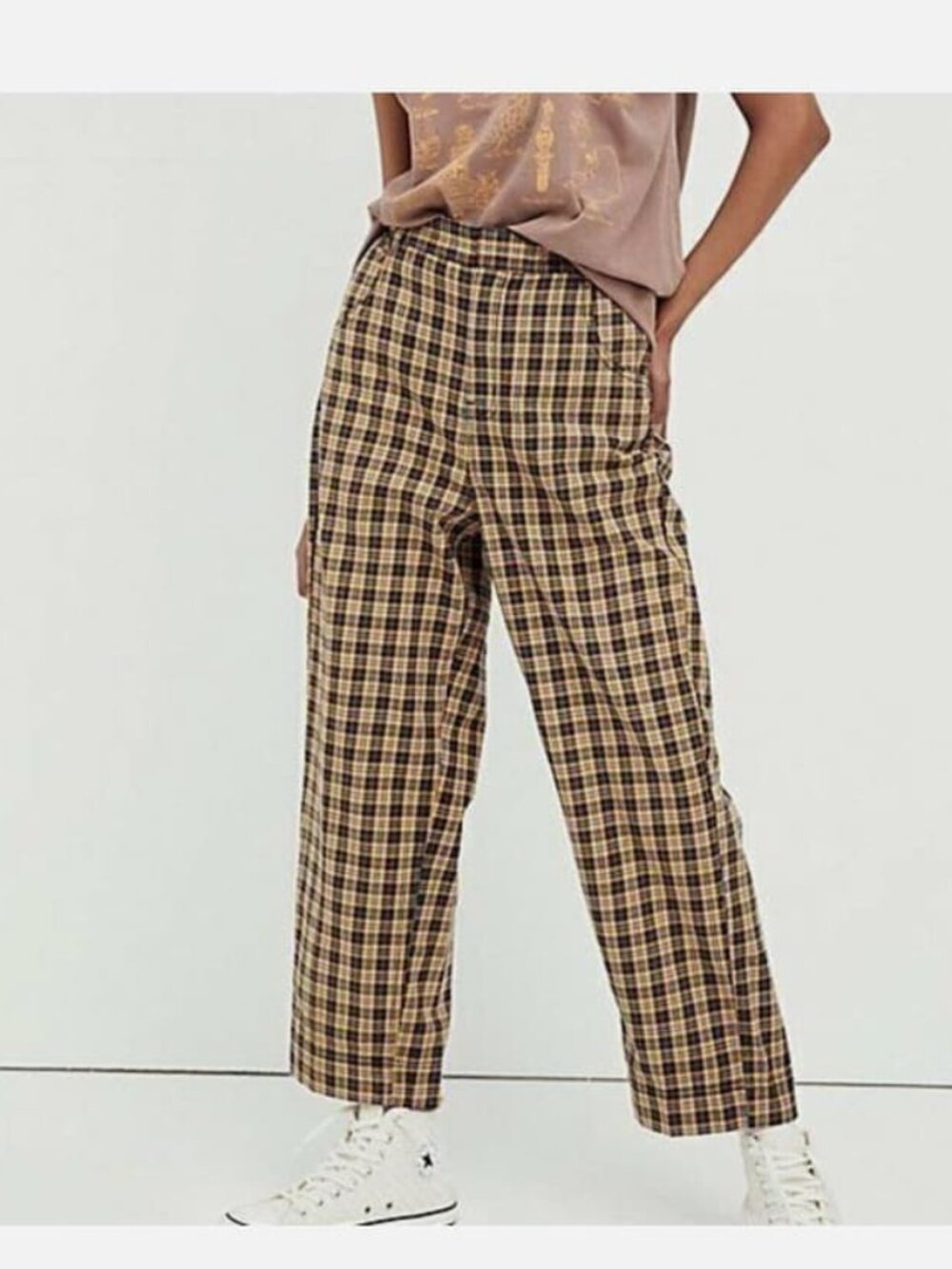 Free People Plaid Tartan Pant Trouser - Boho Street Style